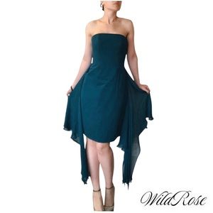 Jason Wu Blue Silk Strapless Cocktail Dress SZ 10